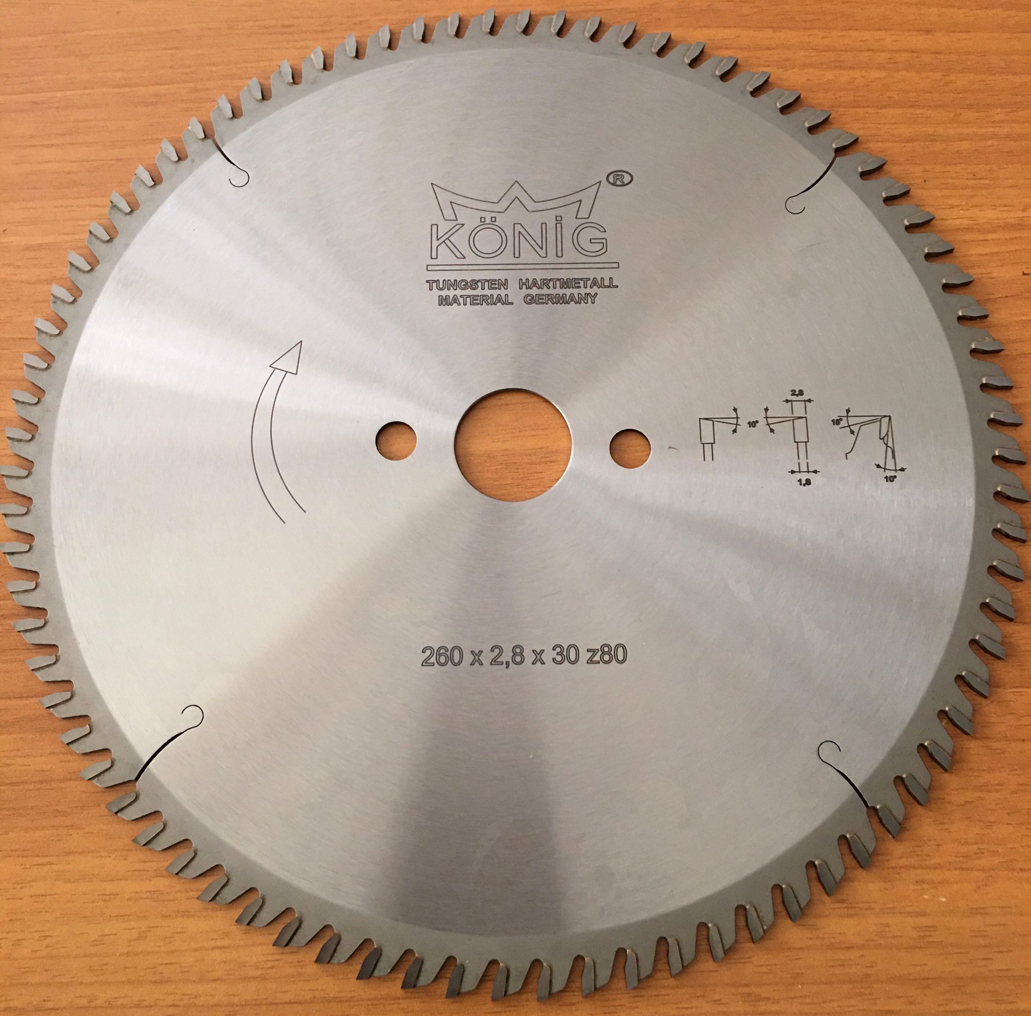 Laminant masif lambiri testeresi/260*2,8*30 Z.80